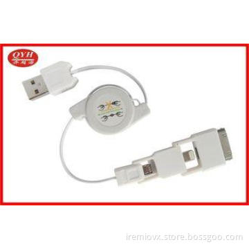 Two Way 3 In 1 Retractable USB Cable Custom for Data Transm